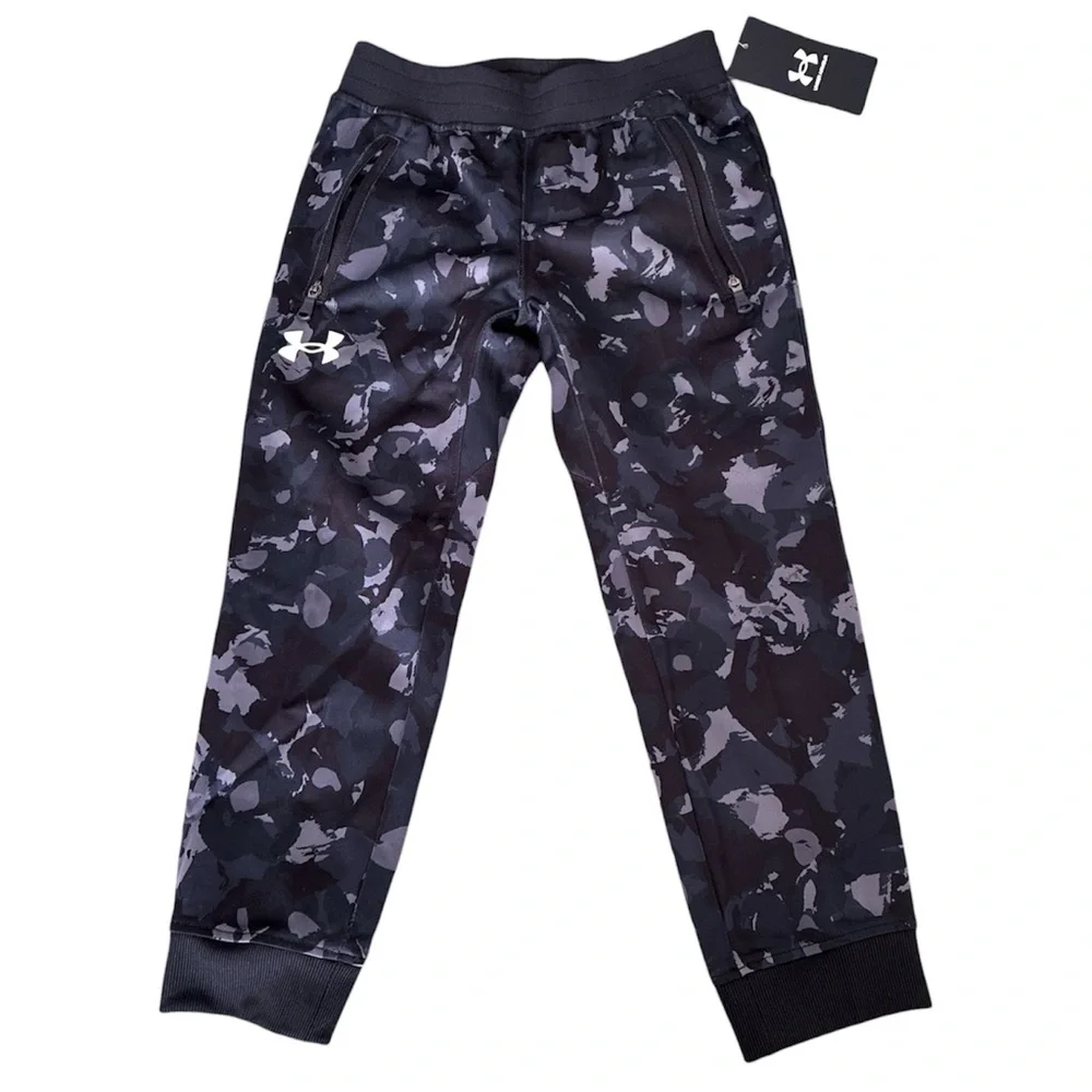 Under Armour Boys' Black Camo Athletic Joggers size 4 NWT MSRP $44